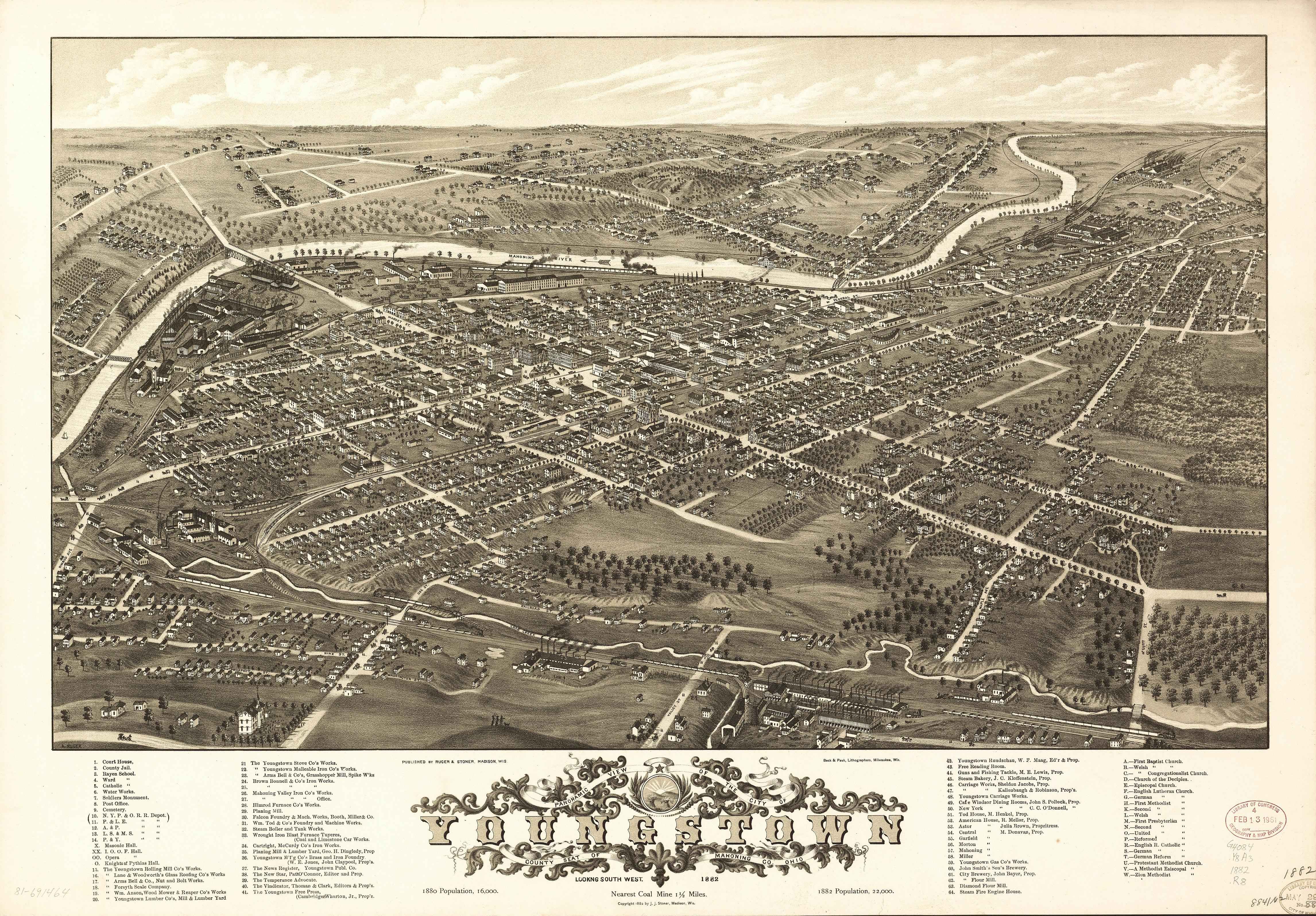 1882 Map Of Youngstown